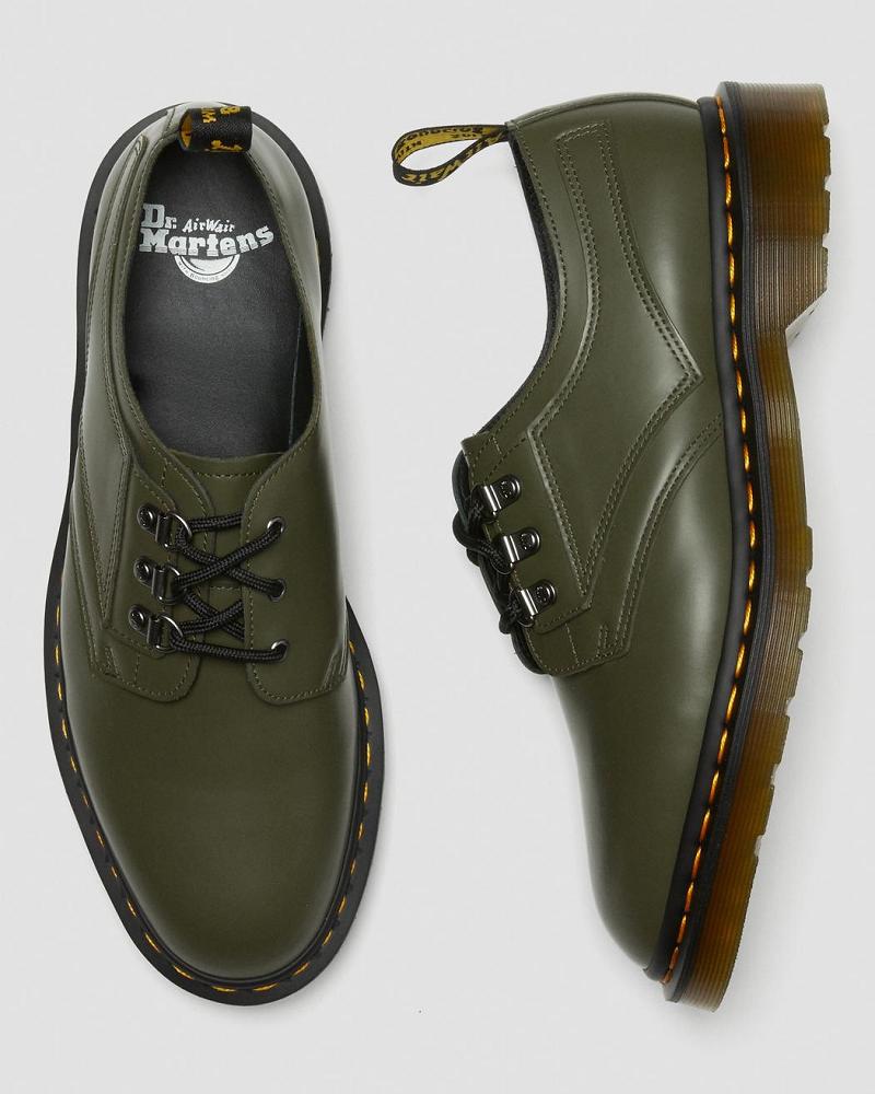 Green Women's Dr Martens 1461 Verso Smooth Leather Oxfords Shoes | CA 376QMA